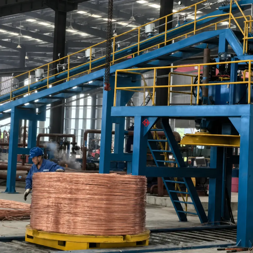 Nanchong copper rod production line with coiled copper rod