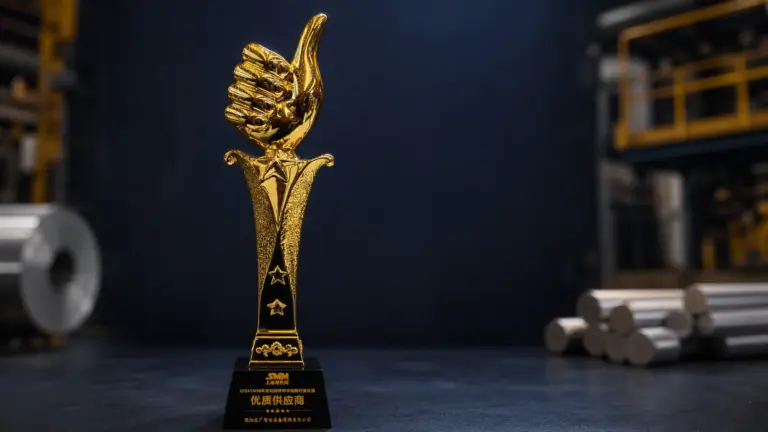 SMM Lead and Zinc Cup quality equipment supplier trophy presented to HG Smart Equipment